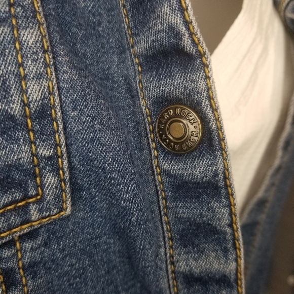 Hard Rock Cafe Vintage Fitted Jean Jacket PTP 18.5 - Picture 10 of 10